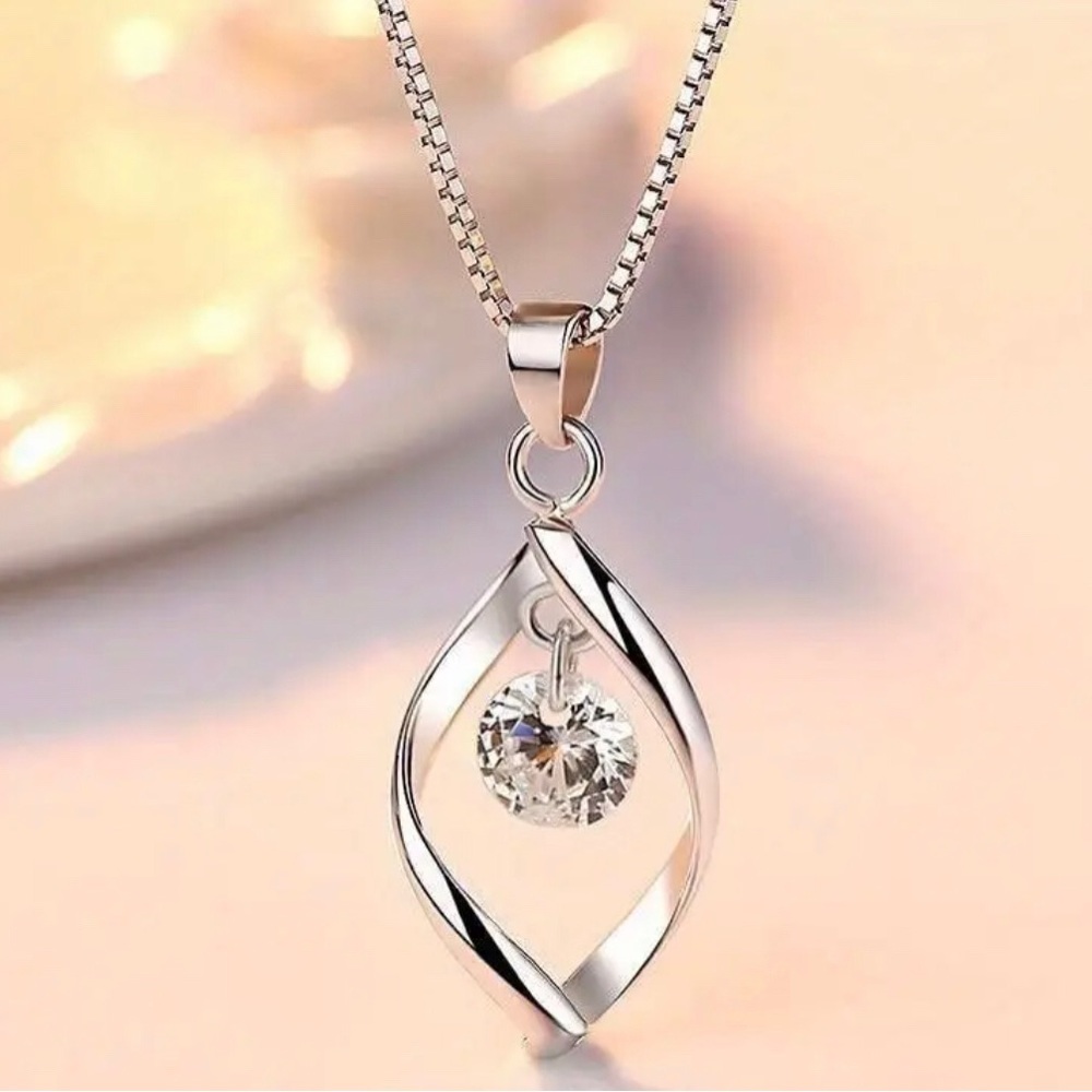 Floating Water Drop Crystal Necklace